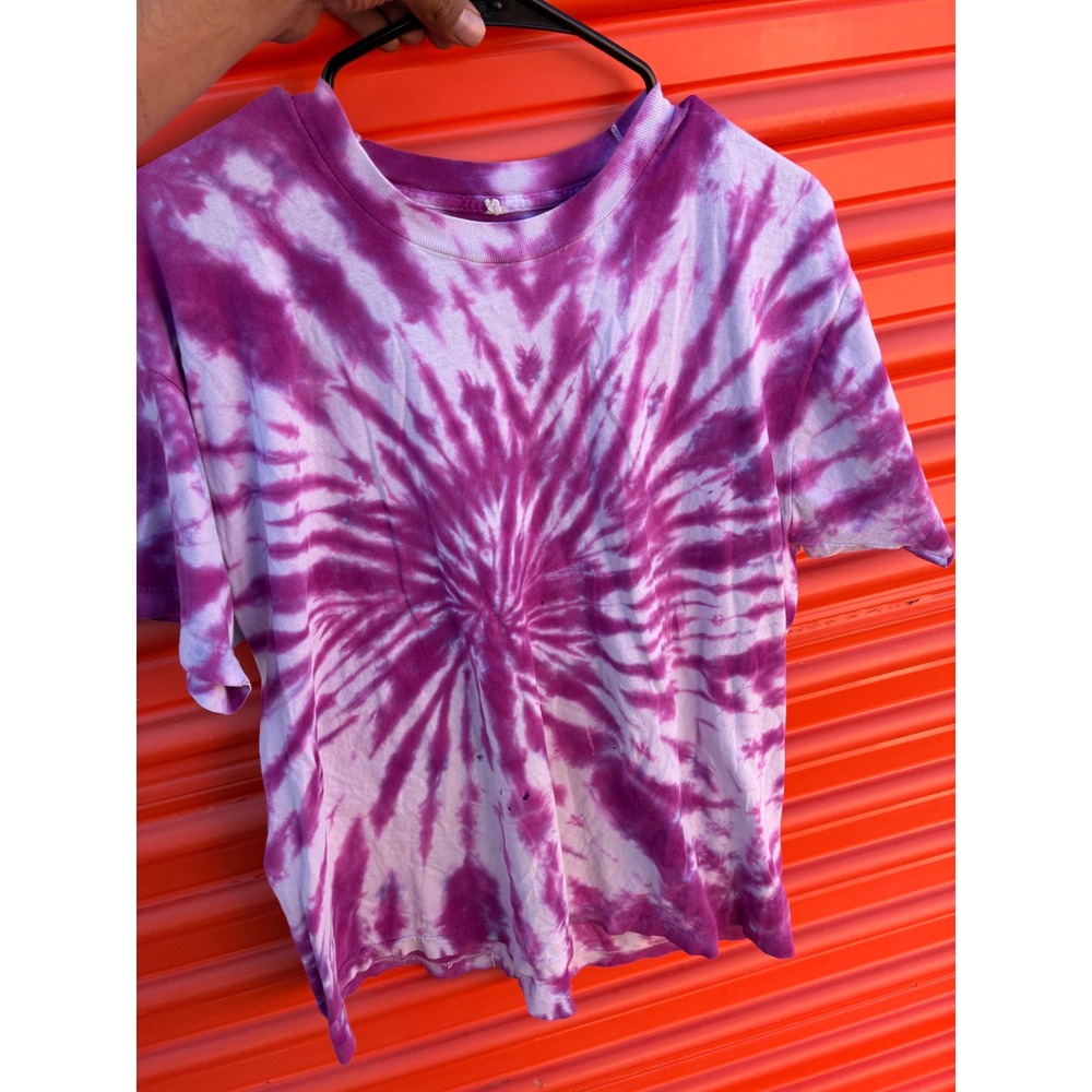Vintage Fruit of the Loom Purple Tie Dye T-Shirt 90s Single Stitch XXL